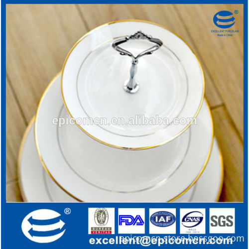 chinese factory wholesale gold finished ceramic plates new bone china dessert plates